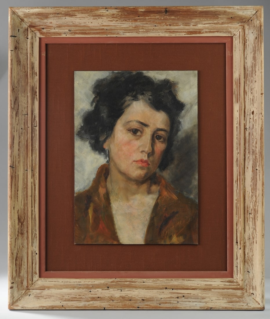 Mid 20th C. Oil on Board Portrait of a Lady (1 of 4)