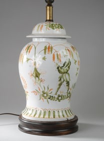 Vintage French Faience Chinoiserie Lamp