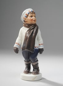 Dahl-Jensen Copenhagen Figurine of Boy in Winter