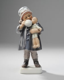 Dahl-Jensen Copenhagen Figurine Girl w/ Doll
