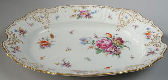 Antique Dresden Rococo Revival Style Platter