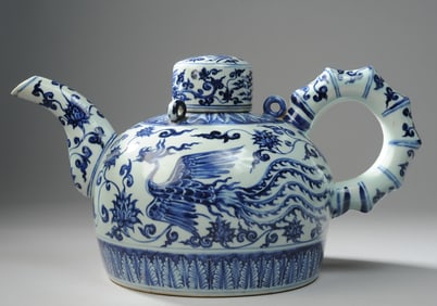 Ming Style Blue & White Ewer / Teapot