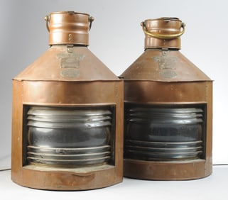 Pair of Scottish Copper Ship’s Navigation Lantern