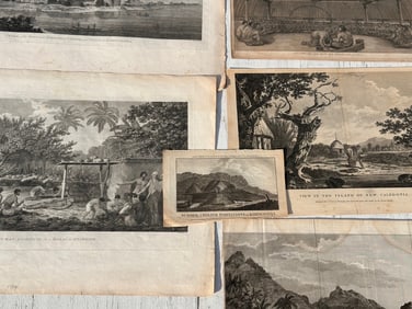 Capt. Cook Voyages, Six 18th C. Engravings