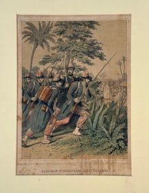 Five Antique European Military Prints