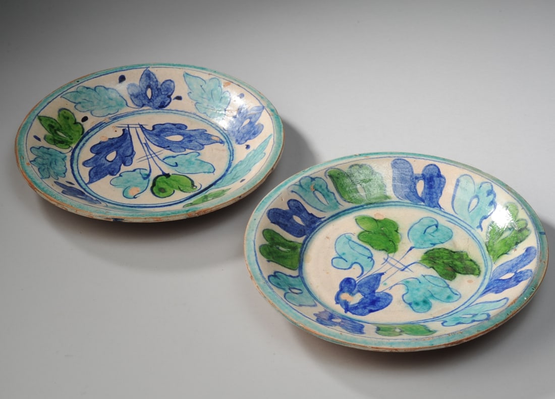 Pair Multan Glazed Pottery Plates (1 of 13)