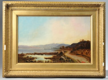 Antique Oil on Canvas Landscape signed Ross