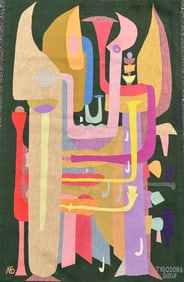 Theodore Diouf (b. 1949, Senegal) Signed Tapestry