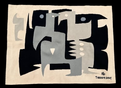 Theodore Diouf (b. 1949, Senegal) Signed Tapestry