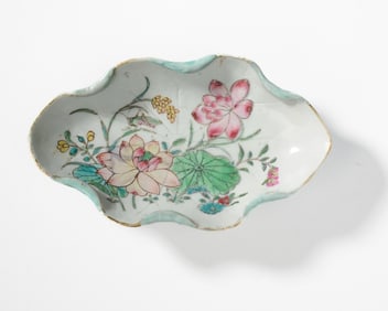 Chinese Famille Rose Lotus Dish, Yongzheng