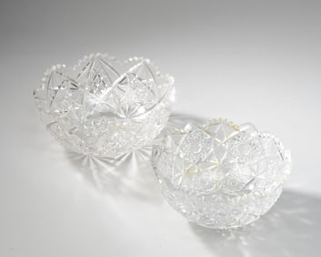 Two American Brilliant Period Cut Glass Bowl