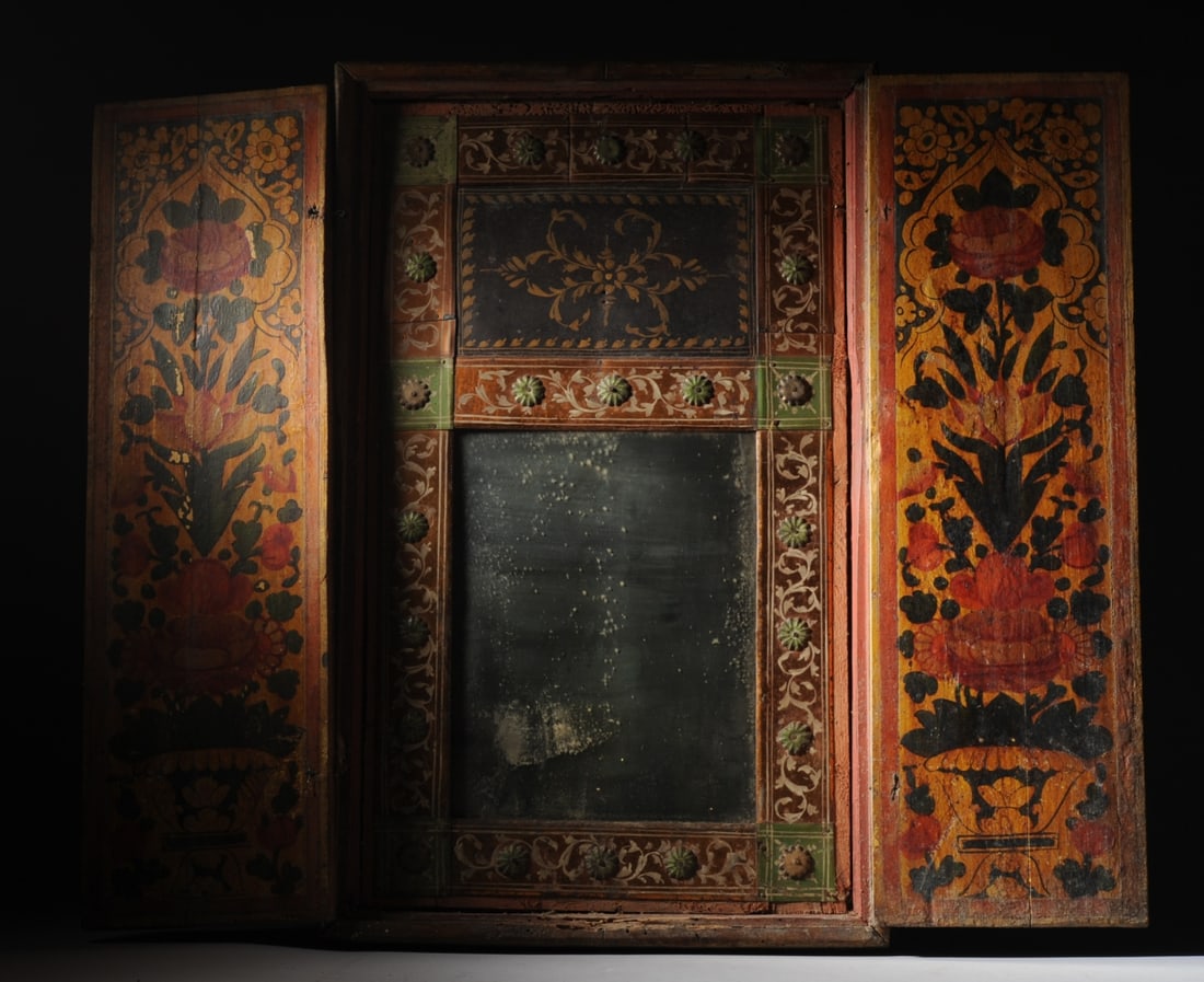 Persian Qajar Painted Mirror Cabinet (1 of 12)