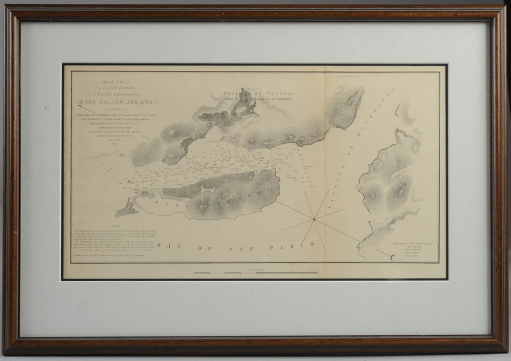Circa 1851 A.D. Bache Map of Mare Island Straits (1 of 5)