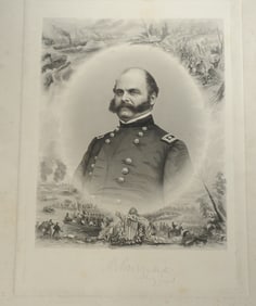 19th C. Engraving of Ambrose Burnside, Signed?