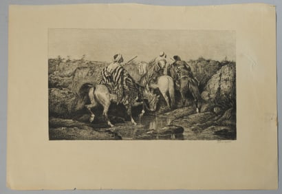 Arab Horsemen Acquaforte after Adolf Schreyer
