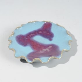 Chinese Jun Yao Glazed Shallow Dish