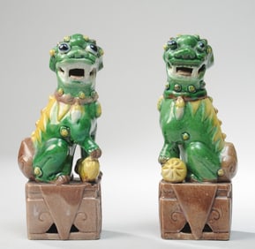 Pr. Vintage or Antique Chinese Foo Dogs