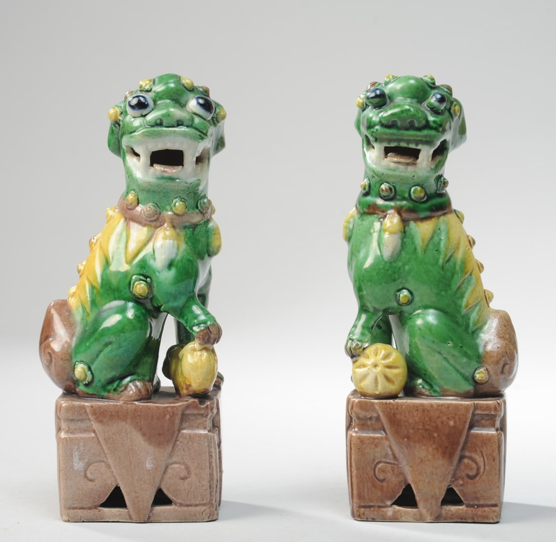 Pr. Vintage or Antique Chinese Foo Dogs (1 of 9)