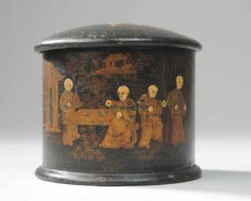 Antique Chinoiserie Paper Mache Box