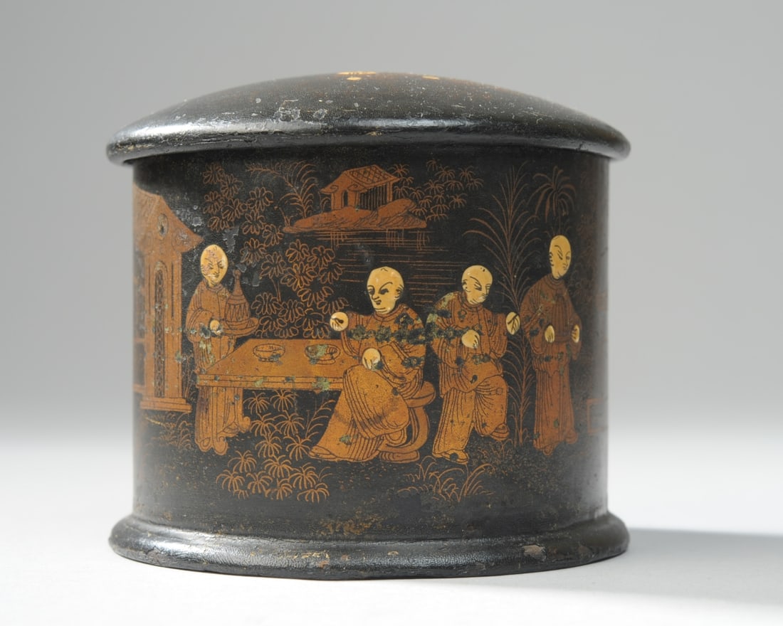 Antique Chinoiserie Paper Mache Box (1 of 4)