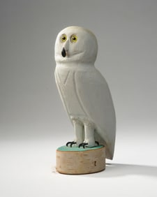 Vintage Folk Art Owl Carving, Signed