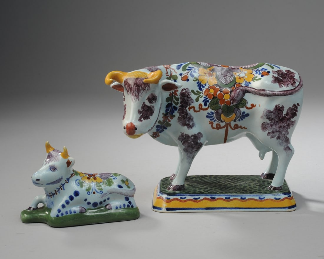 Two Delft Polychrome Cow Figures (1 of 10)