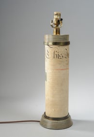 Vintage Paul Hanson Lamp w/ Vellum Document