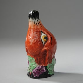Antique Staffordshire Stirrup Cup, Fox & Grapes