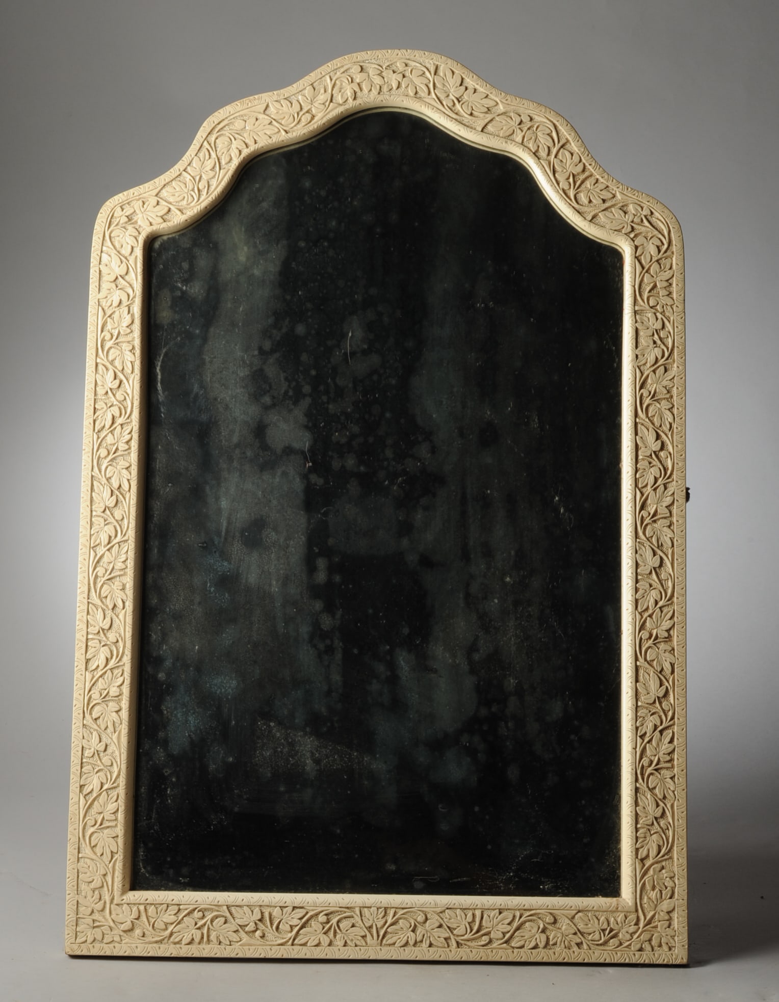 Vintage Moroccan Carved Enameled Wood Mirror (1 of 4)
