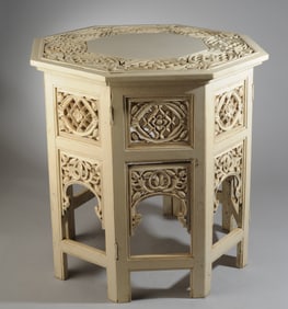 Vintage Moroccan Octagonal Folding Tea Table