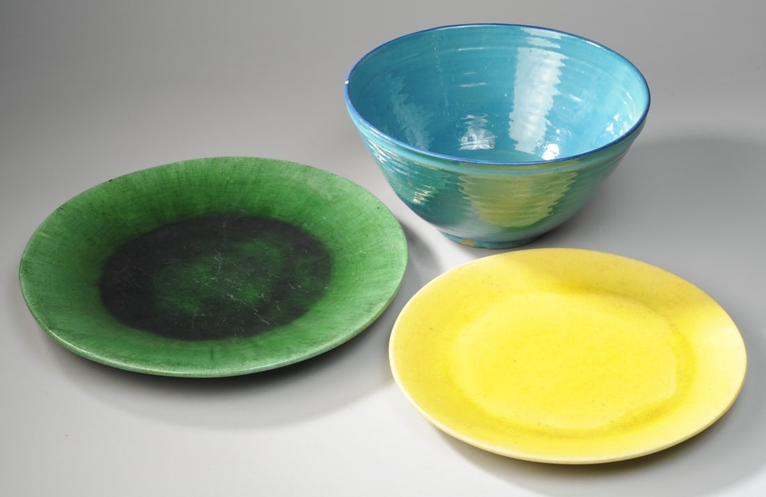 3 pcs. Vintage Monochrome Handmade Pottery (1 of 18)