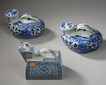 3 / 19th C. Chinese Blue & White Porcelain Vessels
