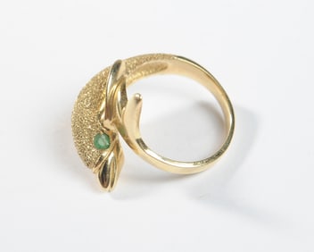 14K Gold Dolphin Ring