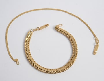 Two 18K Gold Bracelets