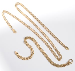 14K Gold Necklace and Bracelet