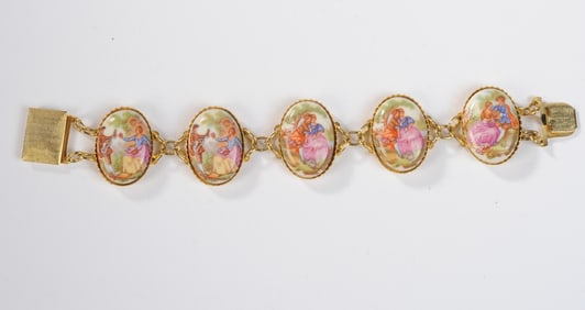 Porcelain Cameo Costume Bracelet