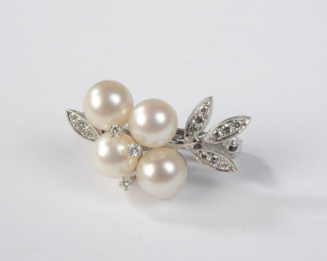 14K White Gold Pearl & Diamond Enhancer (1 of 2)