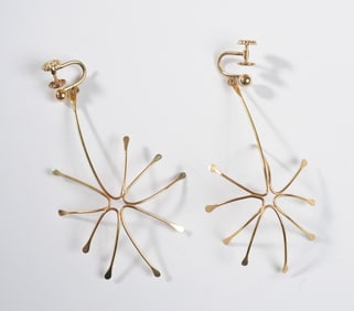 14K Gold Non-Pierced Drop Earrings