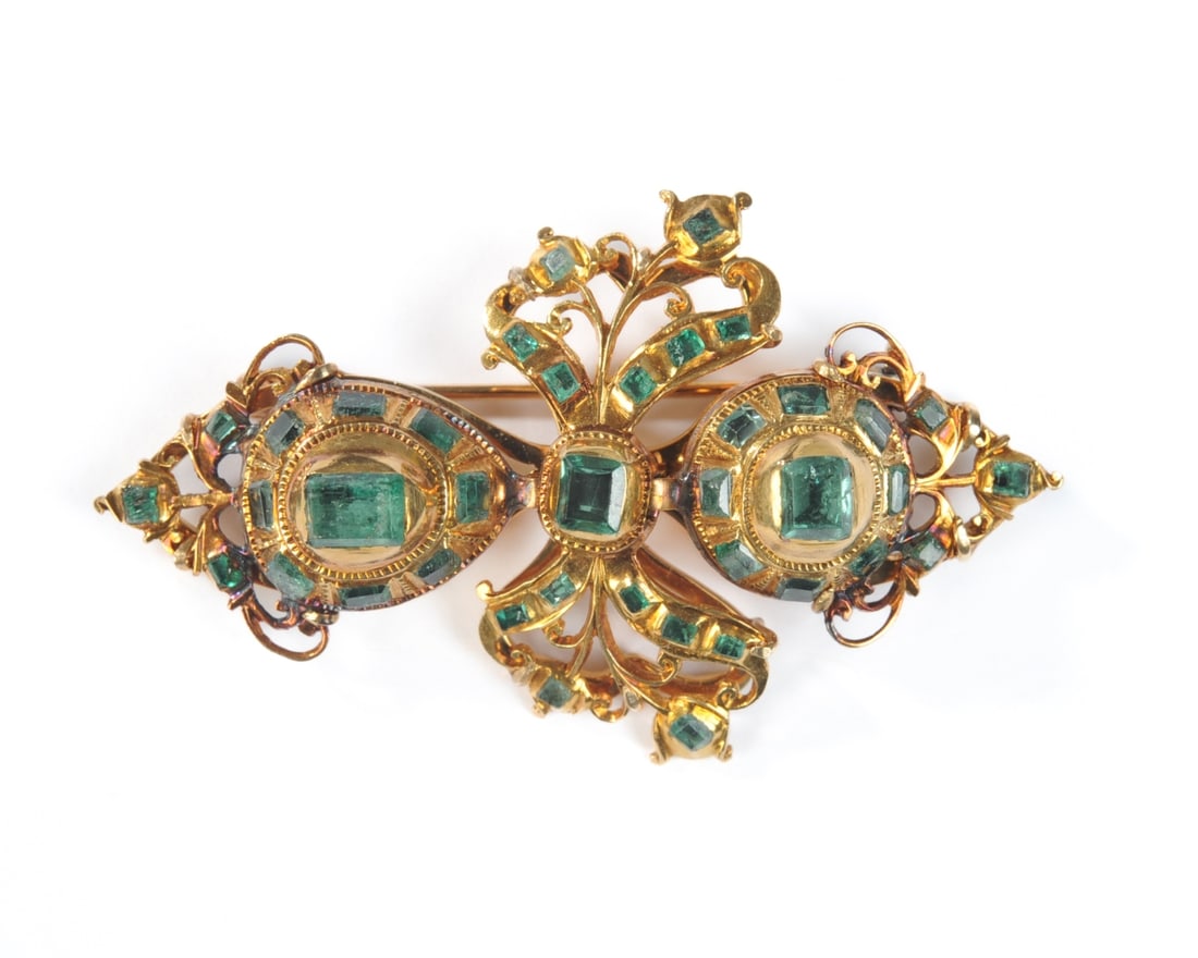 14K Gold & Emerald Brooch (1 of 3)