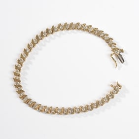 10K Gold & Diamond S Link Bracelet