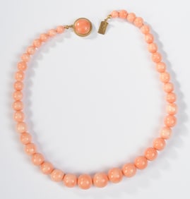 Coral & 18K Gold Necklace