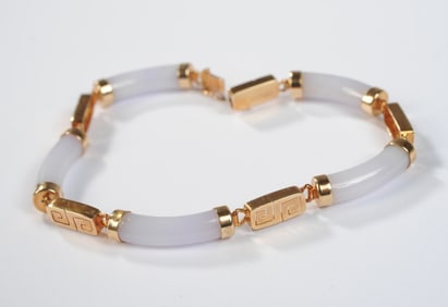 14K Gold & Jade Bracelet