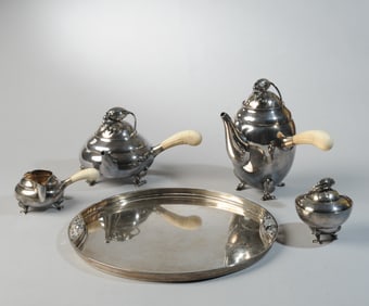 Georg Jensen Sterling Coffee / Tea Service, Mixed