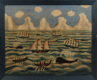 Folk Art Whaling Painting