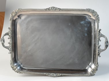 Massive Antique English Sterling Silver Tray