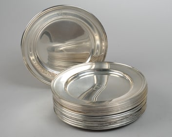 Eighteen Sterling Silver Plates