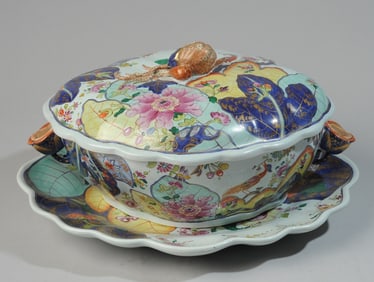Mottahedeh Tobacco Leaf Tureen & Underplate