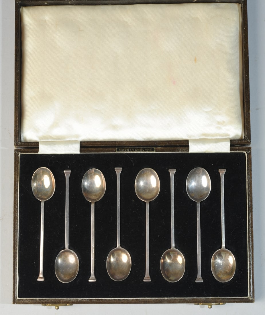 Eight English Sterling Demitasse Spoons (1 of 6)