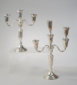 Two Weighted Sterling Silver Candelabra