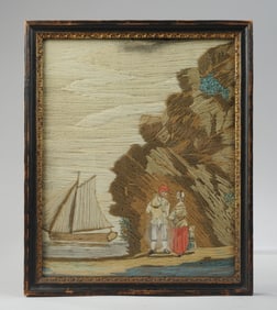 19th C. British Sailor's Woolwork / Woolie Picture